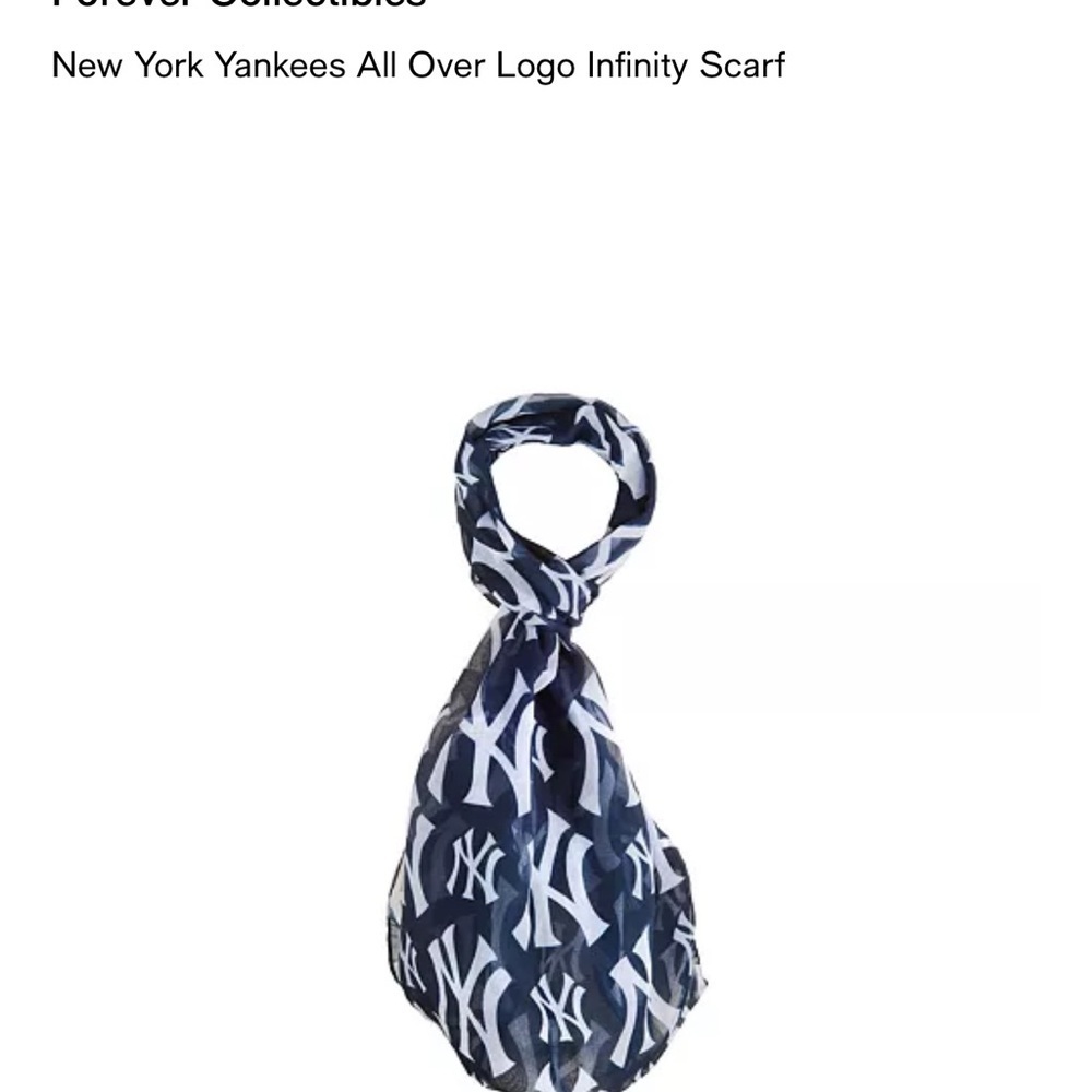Yankees “Forever MLB” infinity scarf perfect condition- poly- but cotton feel - Picture 2 of 13